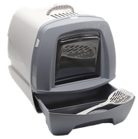 Kuweta dla kota PURRPRIVACY zamykana filtr i łopatka szara 50x40x42cm PP