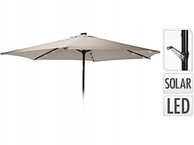 Parasol ogrodowy z oświetleniem LED 270cm beżowy z na Arena.pl