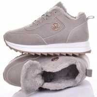 ZIMOWE SNEAKERSY BUTY DAMSKIE OCIEPLANE NA PLATFORMIE SKÓRZANE