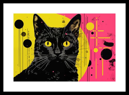 Plakat 30x20cm Neonowy Kocur na Arena.pl