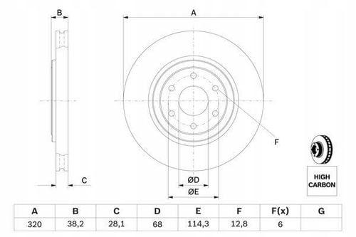 TARCZA HAM PRZOD 320X28 V BOSCH na Arena.pl