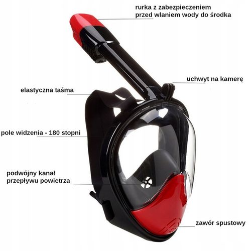 Maska do nurkowania Pełnotwarzowa z rurką fajką Okulary od snurkowania Pro2 na Arena.pl