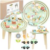 Drewniany stolik edukacyjny Montessori zielony