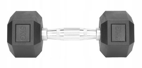 Hantle stałe 2x5kg żeliwne gumowane ZESTAW 10kg HEX do treningu SOLIDNE na Arena.pl