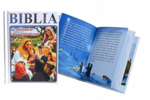 BIBLIA NA KOMUNIĘ PAMIĄTKA PIERWSZEKJ KOMUNII Z GRAWEREM PIĘKNY PREZENT na Arena.pl
