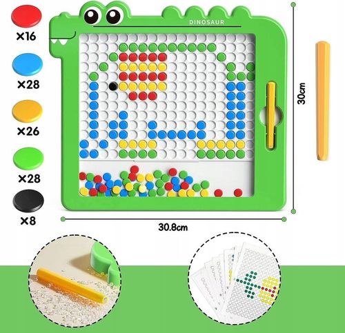 TABLICA MAGNETYCZNA MagPad MONTESSORI DINOZAUR DINOBOARD MAGNETYCZNE WOOPIE na Arena.pl