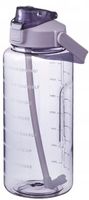 BUTELKA NA WODĘ BIDON Z MIARKĄ ZE SŁOMKĄ PRZYPOMNIENIEM SIŁOWNIA FITNESS 2L