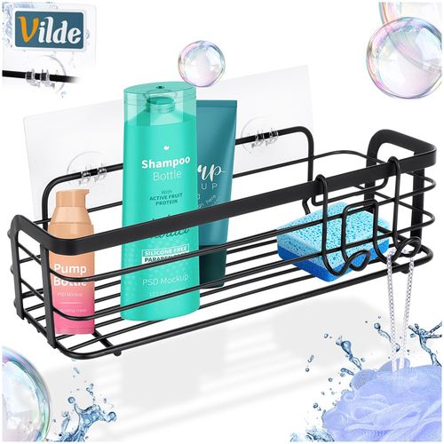 Półka Łazienkowa Przyklejana Samoprzylepna pod Prysznic Kosmetyki Akcesoria na Arena.pl