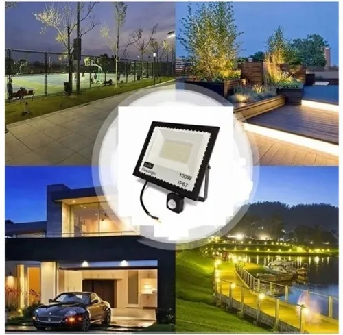 Halogen LED CZUJNIK RUCHU 100W MINI CZUJNIK ZMIERZCHU ZEWNĘTRZNY REFLEKTOR na Arena.pl