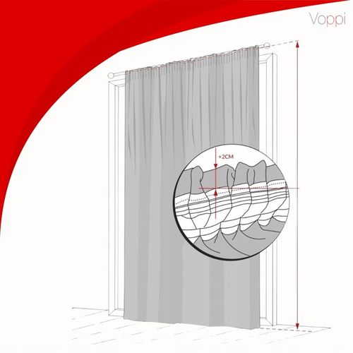 VOPPI ZASŁONA GOTOWA NA TAŚMIE 140x250 CM SZARA na Arena.pl