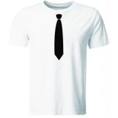 Koszulka męska z krawatem, biała, roz. M