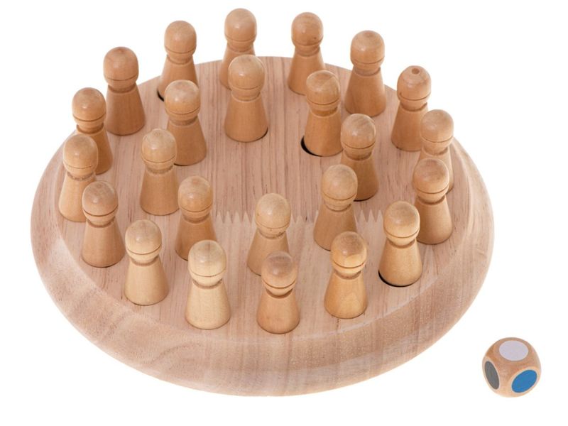 Gra logiczna memory chińczyk dopasuj kolory drewniana zdjęcie 4