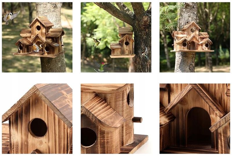 Mega DOMEK DLA PTAKÓW BUDKA LĘGOWA Apartament WILLA KARMNIK DREWNIANY XXL zdjęcie 9