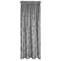 Zasłona GLORIA 140x300 cm stal połysk liście welwet gotowa taśma