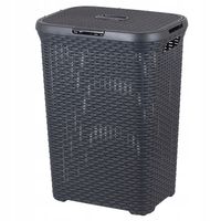 KOSZ NA PRANIE BIELIZNĘ 60L CURVER CIEMNY SZARY