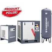 Sprężarka śrubowa 3,0kW 380L/min 230V + Osuszacz + Zbiornik pionowy 200L