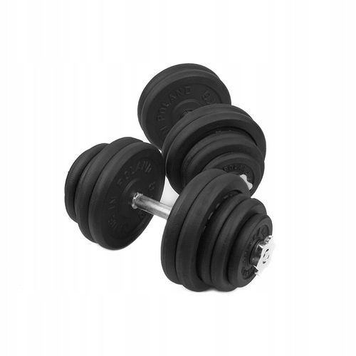 HANTLE ŻELIWNE regulowane 2x35kg gryfy talerze zestaw do treningu 70kg na Arena.pl