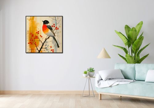 Plakat 80x80cm Jesienny Rudzik na Arena.pl