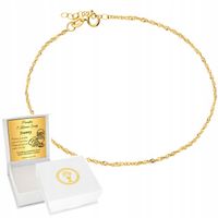 Złota Bransoletka 333 Skręcona Singapur ZŁOTO Komunia Chrzest Grawer