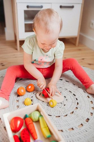 Owoce Warzywa W skrzynce Zestaw na rzep Drewniany Do krojenia Dla dzieci 3+ na Arena.pl