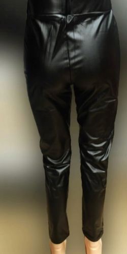 LEGGINSY Spodnie lekko ocieplone Eko Skóra czarne wysoki stan XL/2XL na Arena.pl