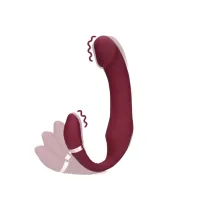 loveline merlot grape - wibrujący zakrzywiony model do systemu strap-on