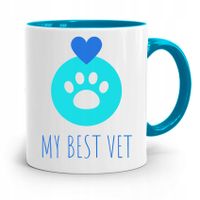 Kubek Błękitny Weterynarza My Best Vet Prezent Z Nadrukiem Ze Zdjęciem