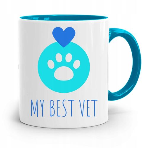 Kubek Błękitny Weterynarza My Best Vet Prezent Z Nadrukiem Ze Zdjęciem na Arena.pl