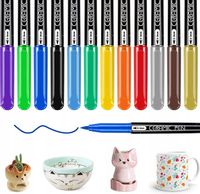 Pisaki do malowania ceramiki 12 kolorów RATEL