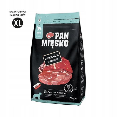 Pan Mięsko sucha karma dla psa Wieprzowina z dzikiem chrupki XL 9kg na Arena.pl