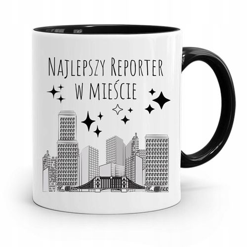 Kubek Czarny Prezent Dla Dziennikarza Reportera Z Nadrukiem Ze Zdjęciem na Arena.pl