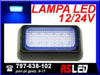 Lampa 18 LED 10x6 cm Niebieska ostrzegawcza sygnalizacyjna 12v 24v