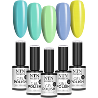 5x NTN Lakier Hybrydowy 5g Wiosna Spring Wiosenne Pastelowe Kolory v1