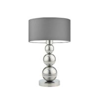 Lampka HONOLULU abażur szary stalowy stelaż srebrny