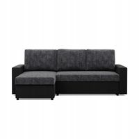 KANAPA NAROŻNIK LUNA CIEMNY SZARY CZARNY Rogówka Rozkładana Funkcja Spania