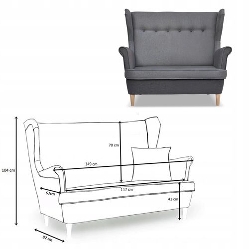 Zestaw wypoczynkowy ARI DUO sofa fotele pufy Family Meble szaro - szary na Arena.pl