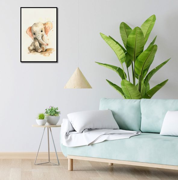 Plakat 40x60cm Siwy Słonik zdjęcie 4