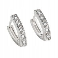 Kolczyki srebrne błyszczące białe cyrkonie