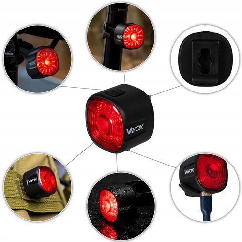 LAMPKA ROWEROWA TYLNA CZERWONA 17xLED WODOODPRONA MOCNA USB-C VAYOX na Arena.pl