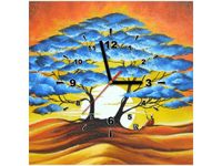 40X40CM ZEGAR ODPOCZYNEK BŁĘKITNYM DRZEWEM OBRAZ