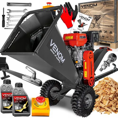 POTĘŻNY ROZDRABNIACZ SPALINOWY DO GAŁĘZI 120 MM SILNIK 420 CC ZACZEP na Arena.pl