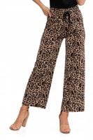 Spodnie Damskie Luźne Prosta Nogawka Zwiewne Na Lato Panterka MORAJ L/XL