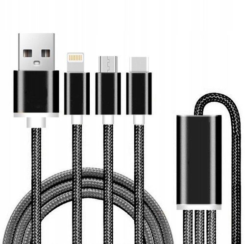 KABEL ŁADOWARKA 3w1 IPHONE / MICRO USB / TYP-C na Arena.pl