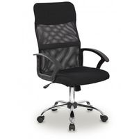 FOTEL OBROTOWY CZARNY Z SIATECZKĄ I GUMOWYMI KÓŁKAMI