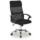 FOTEL OBROTOWY CZARNY Z SIATECZKĄ I GUMOWYMI KÓŁKAMI