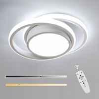 LAMPA SUFITOWA PLAFON LED BIAŁY OKRĄGŁY NOWOCZESNA ŚCIEMNIALNA+PILOT 32W