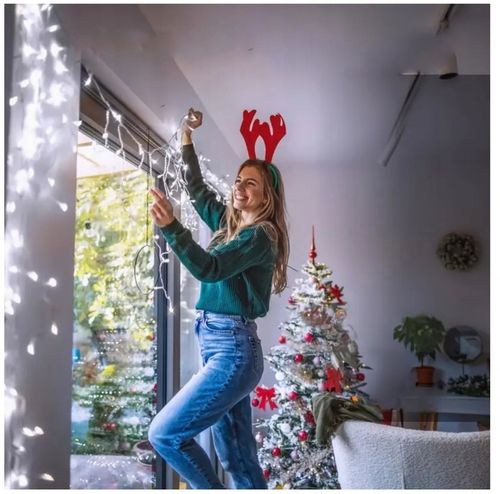 SOPLE 500 LED biały zimny + FLASH LAMPKI ZEWNĘTRZNE 23m GIRLANDA Kurtyna na Arena.pl