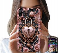 ETUI DO HUAWEI Y6 2019 - KOBIECE, MODNE WZORY, KŁÓDKA SERCE RÓŻA