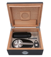 Humidor w Ciemnym Kolorze z Akcesoriami do Niego i Cygar Pudełko na Cygara