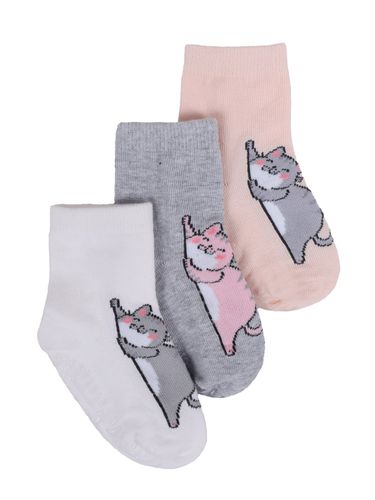 Skarpety dziewczęce dziecięce z silikonowym ABS koty 3PAK 31-34 YOCLUB na Arena.pl